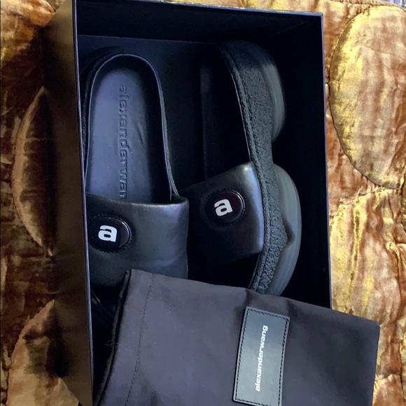 Alexander Wang Platform A1 Slide Nappa - Black - Picture 1 of 3